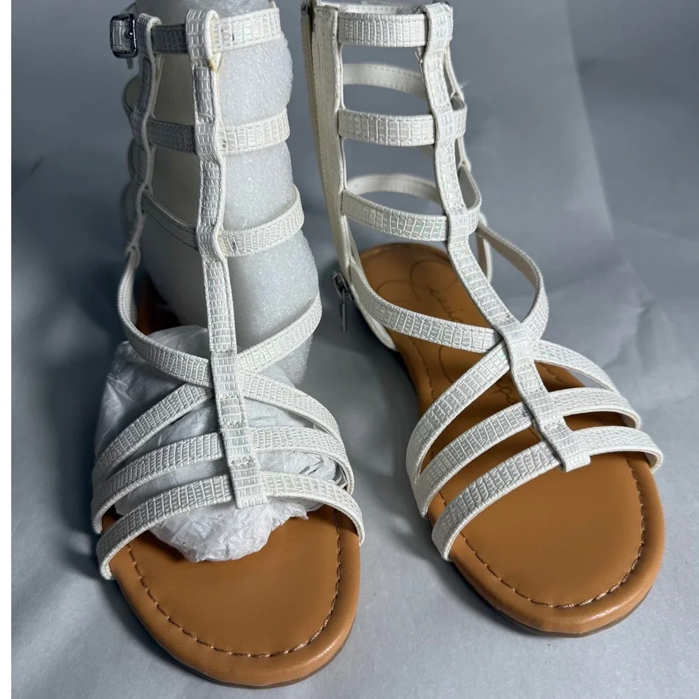 Jessica Simpson Ronni Gladiator Sandals Strappy iridescent White Kids Size 1